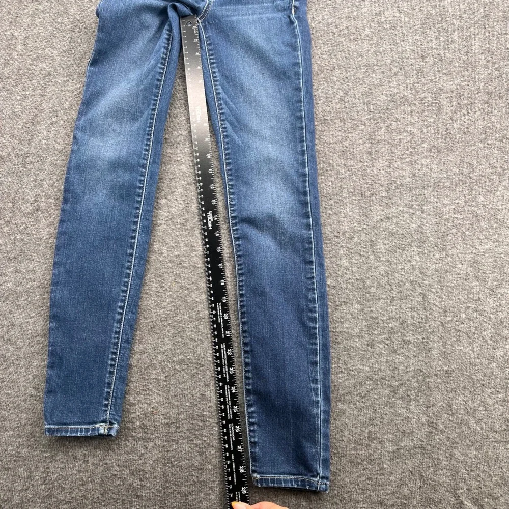 SO Womens High Rise Skinny Jeans Medium Wash Button Fly Size 0 24 Blue Denim
